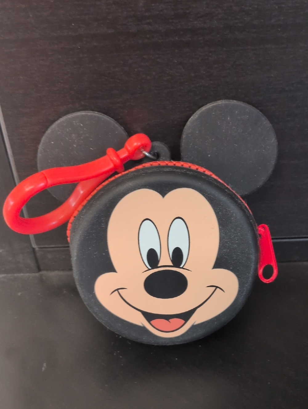 Disneyland Mickey Mouse Coin Case With Clip Or Earbud Case